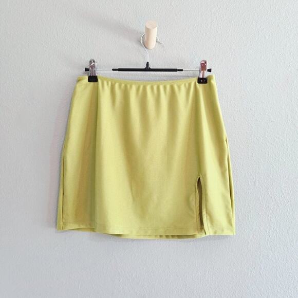 VDM 2 Piece Matching Set Green Metallic Knit Bolero Top & Mini Skirt Beach - Picture 4 of 8